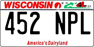 WI license plate 452NPL