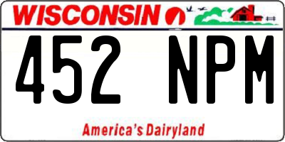 WI license plate 452NPM
