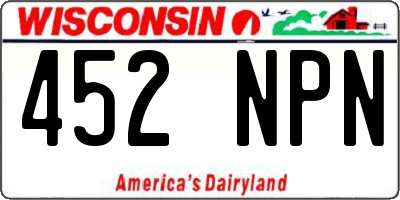 WI license plate 452NPN