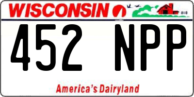 WI license plate 452NPP