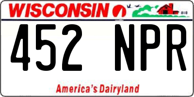 WI license plate 452NPR