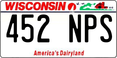 WI license plate 452NPS