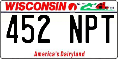 WI license plate 452NPT