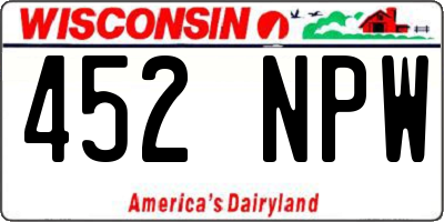 WI license plate 452NPW