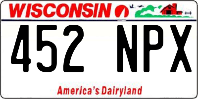 WI license plate 452NPX