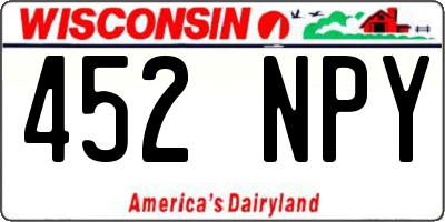 WI license plate 452NPY