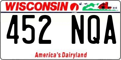 WI license plate 452NQA