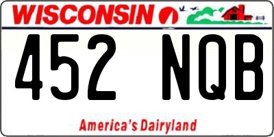 WI license plate 452NQB