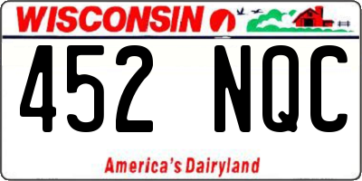 WI license plate 452NQC