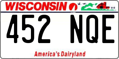 WI license plate 452NQE