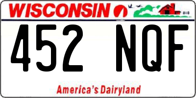 WI license plate 452NQF
