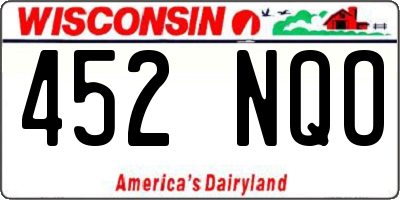 WI license plate 452NQO