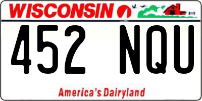 WI license plate 452NQU