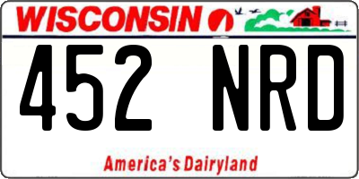 WI license plate 452NRD