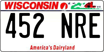 WI license plate 452NRE