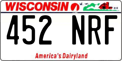 WI license plate 452NRF