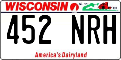 WI license plate 452NRH