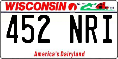 WI license plate 452NRI