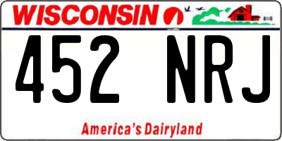 WI license plate 452NRJ