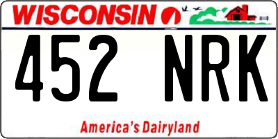 WI license plate 452NRK