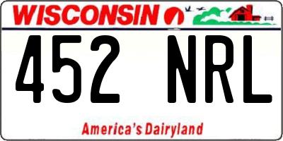 WI license plate 452NRL