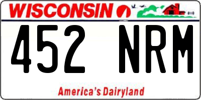 WI license plate 452NRM