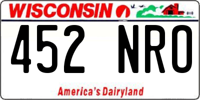 WI license plate 452NRO