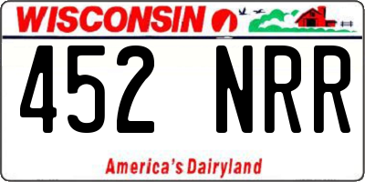 WI license plate 452NRR