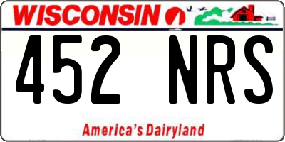 WI license plate 452NRS