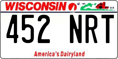 WI license plate 452NRT