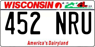 WI license plate 452NRU