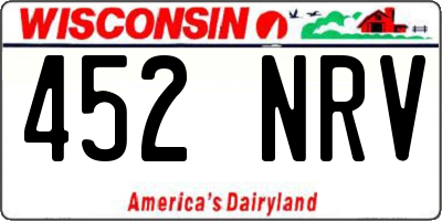 WI license plate 452NRV