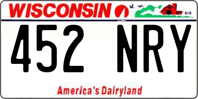 WI license plate 452NRY