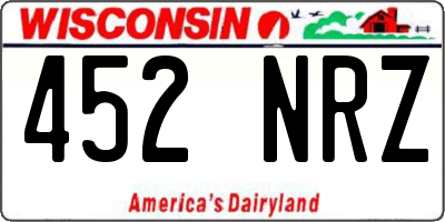 WI license plate 452NRZ