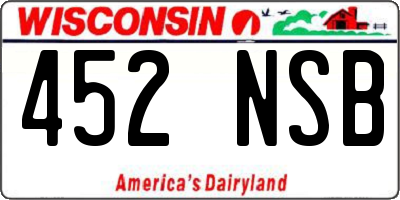 WI license plate 452NSB