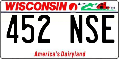 WI license plate 452NSE