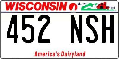 WI license plate 452NSH