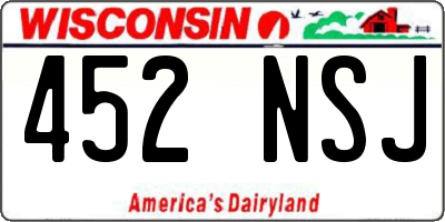 WI license plate 452NSJ