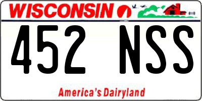 WI license plate 452NSS