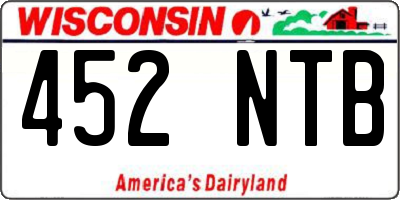 WI license plate 452NTB