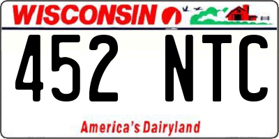 WI license plate 452NTC