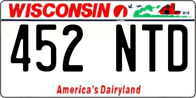 WI license plate 452NTD