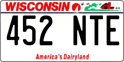 WI license plate 452NTE