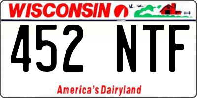 WI license plate 452NTF