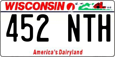 WI license plate 452NTH