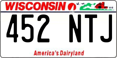 WI license plate 452NTJ