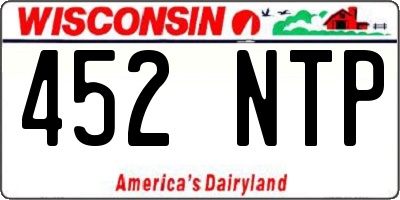 WI license plate 452NTP