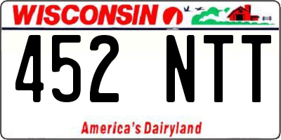 WI license plate 452NTT