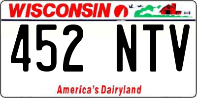 WI license plate 452NTV