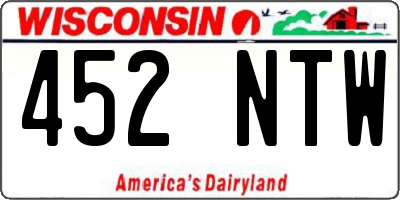WI license plate 452NTW